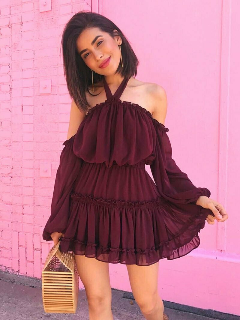 Wine Tulle Dress