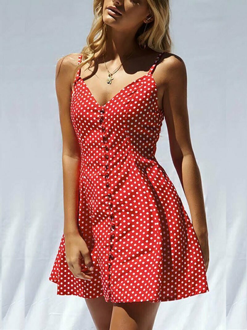 red polkadot dress