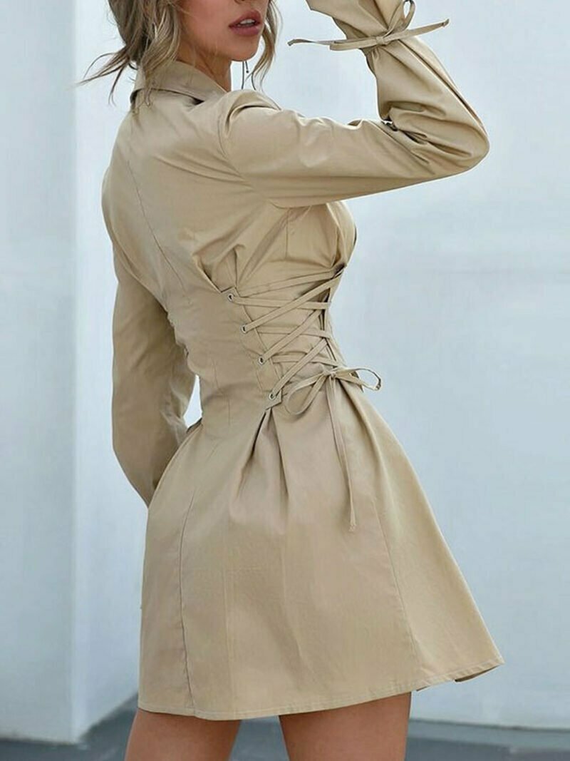 Khakhi Mini Blazer Dress