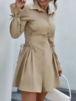 Khaki Mini Blazer Dress