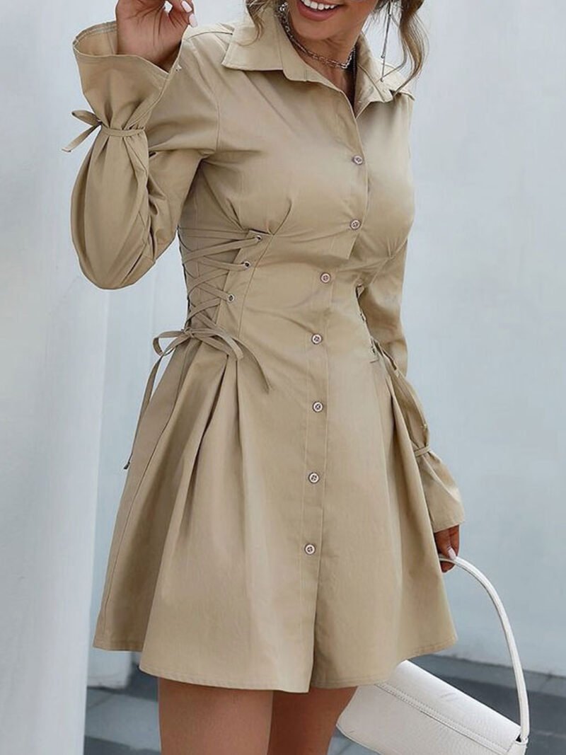 Khaki Mini Blazer Dress