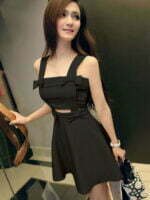 Black Mini Dress with Cutouts