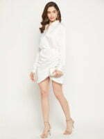 White Short Satin Dress