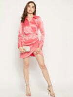 Pink Short Satin Dress