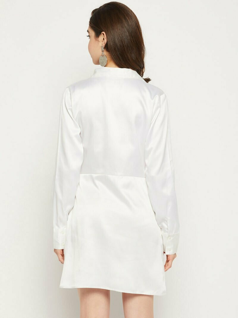 White Short Satin Dress