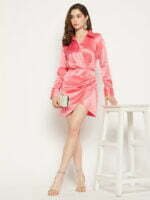 Pink Short Satin Dress