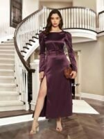 Belted Wine dress