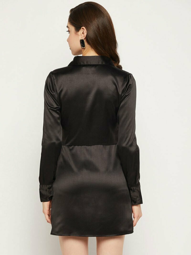 Black Short Satin Dress