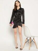 Black Short Satin Dress