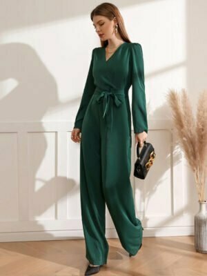 Belted Green Jumpsuit
