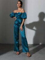 Solid Sweetheart Neck Jumpsuit