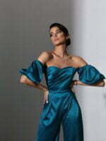 Solid Sweetheart Neck Jumpsuit