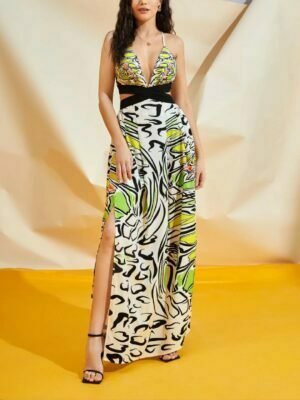 printed cutout dress