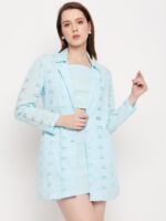 Schiffli Blue Co-ord Set