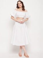 White Off Shoulder Coord Set