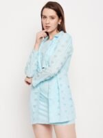 Schiffli Blue Co-ord Set