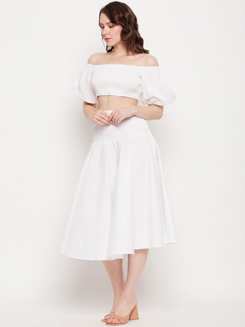 White Off Shoulder Coord Set