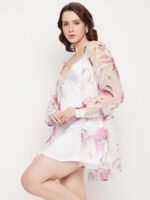 Slip Dress With Floral Shrug