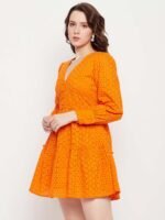 Schiffli Orange Dress