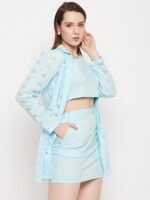 Schiffli Blue Co-ord Set