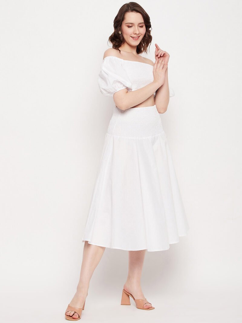 White Off Shoulder Coord Set