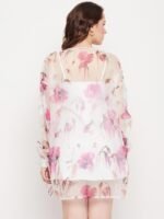 Slip Dress With Floral Shrug
