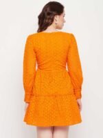 Schiffli Orange Dress