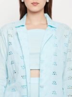 Schiffli Blue Co-ord Set