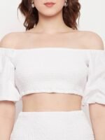 White Off Shoulder Coord Set