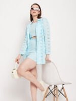 Schiffli Blue Co-ord Set