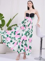 White Floral Off Shoulder Dress