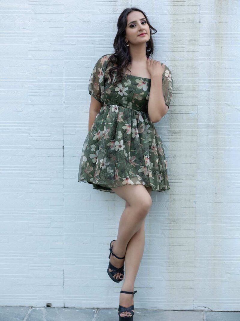 Pista Green Baby Doll Dress