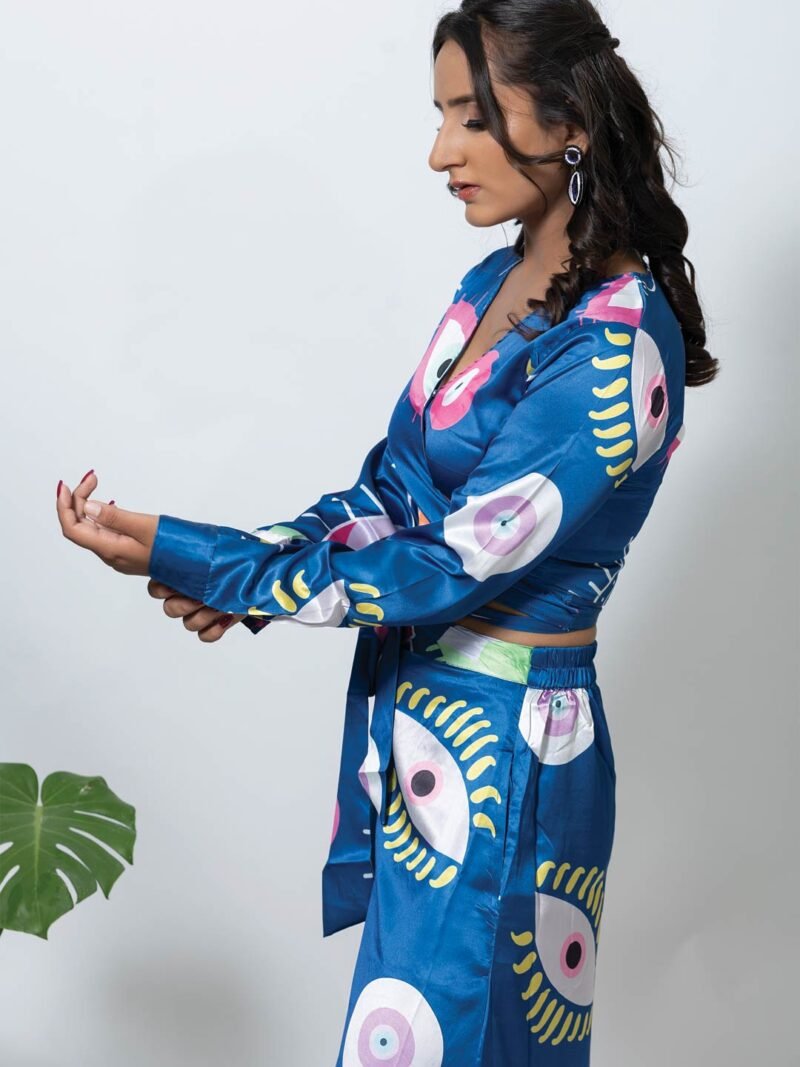 Crazy Eyes Blue Two Piece Dress