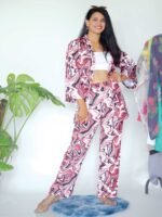 Printed Brown Pant Suit