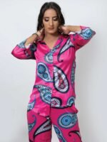 Women Hot Pink Pant Suit