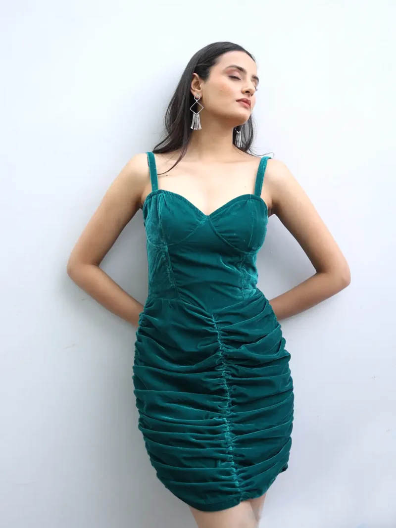 Green Velvet Corset Dress