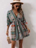 Kimono Sleeves Mini Boho Dress-2 Kimono Sleeves Mini Boho Dress