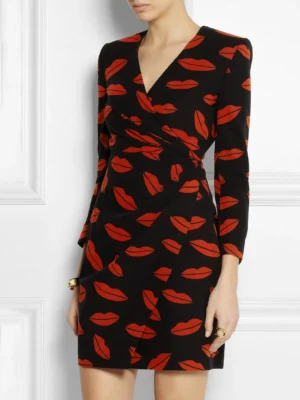 Elegance with Crimson Kisses Dress