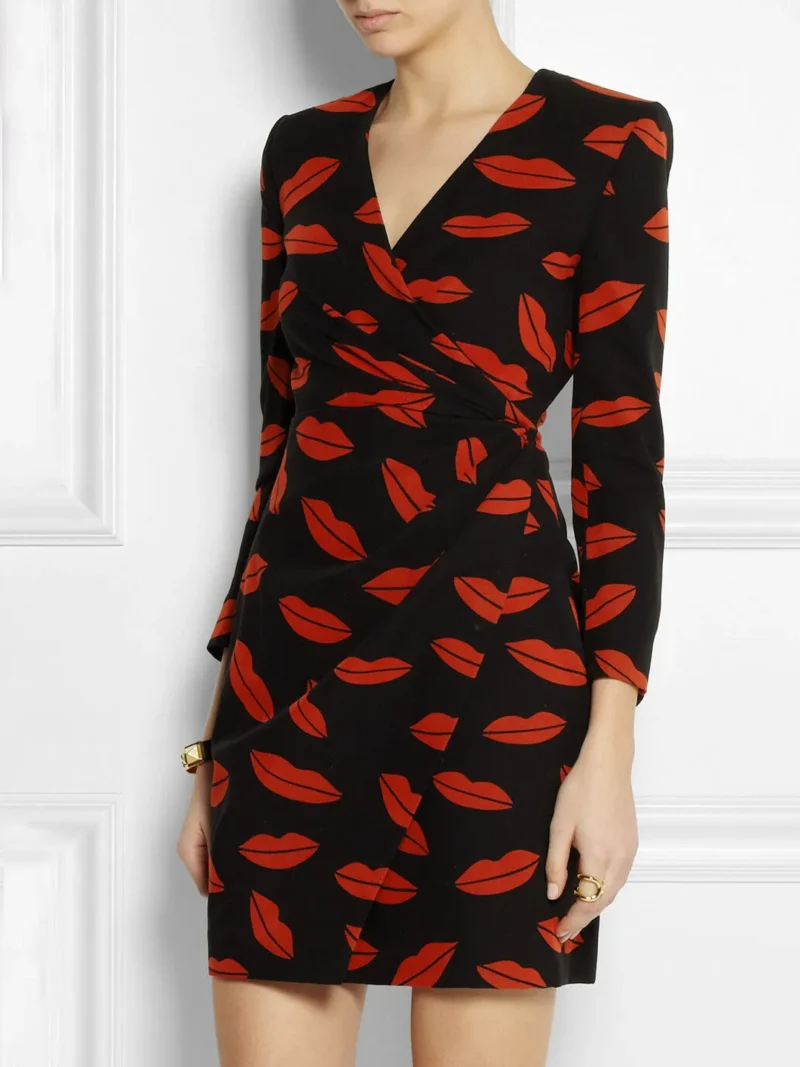 Elegance with Crimson Kisses Dress