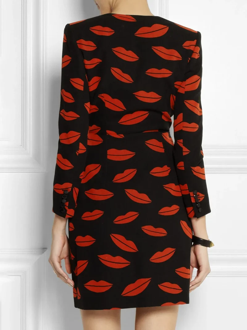 Elegance with Crimson Kisses Dress