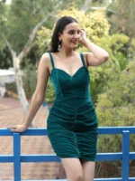 Green Velvet Corset Dress