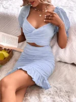 Hydrangea Blue Cut-Out Dress