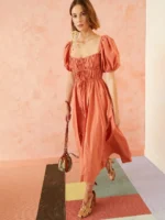 Peachy Gathered Dress-4 Peachy Gathered Dress