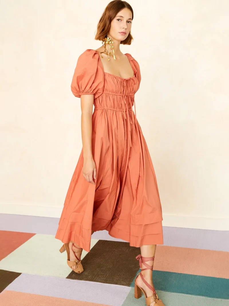 Peachy Gathered Dress