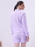 Lavender Shirt & Shorts Co-ord Set-3 Lavender Shirt & Shorts Co-ord Set