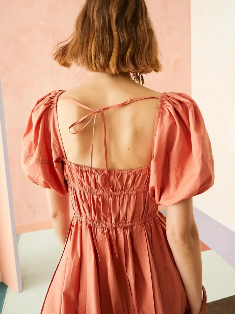 Peachy Gathered Dress