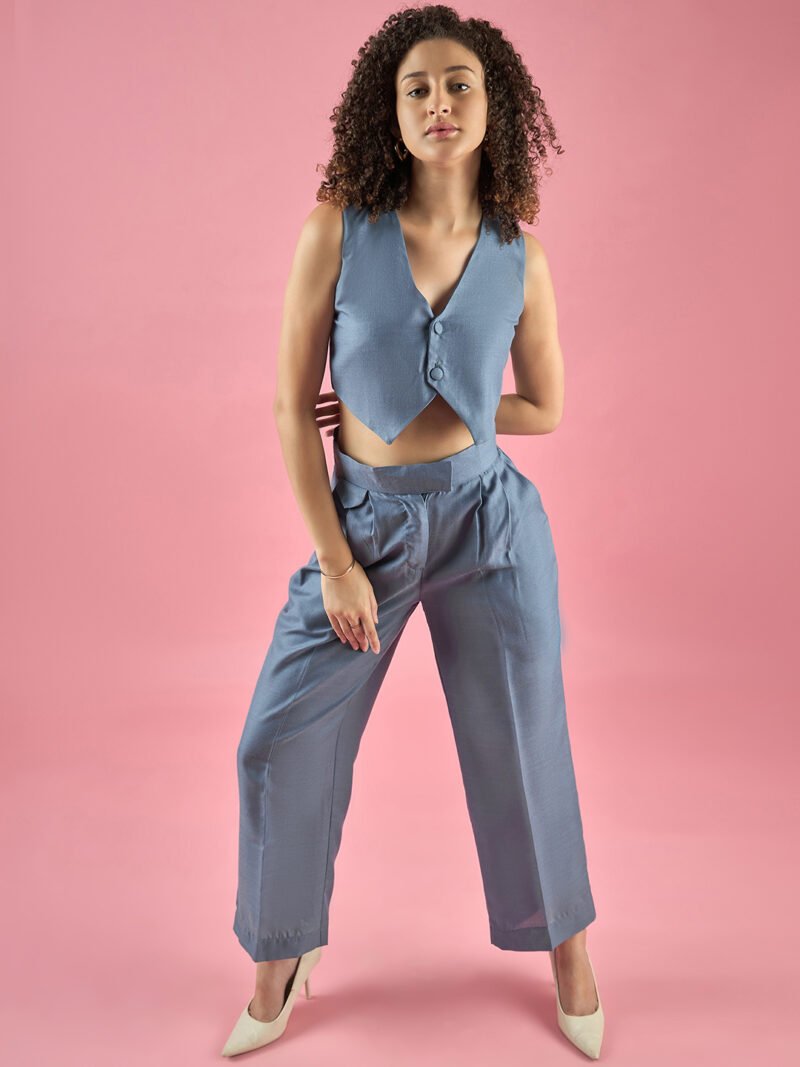 Bossy Blue Waistcoat With Pants