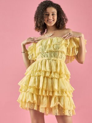 Corn Yellow corset Deress