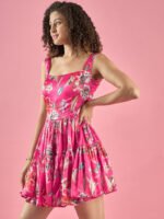 Floral Printed Barbie Dress-2 Floral Printed Barbie Dress