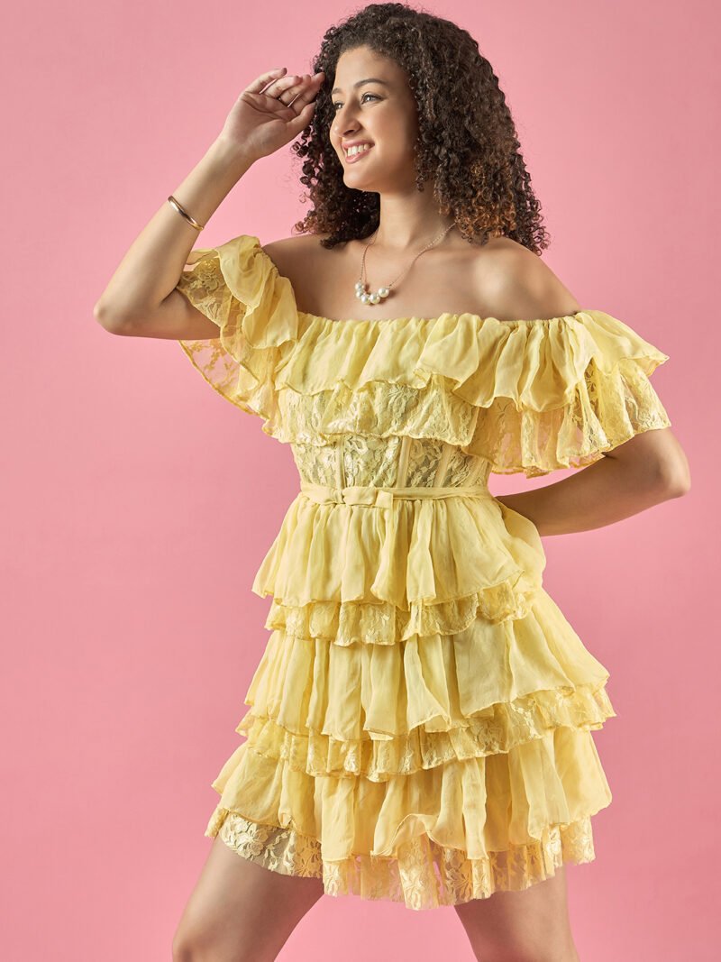 Corn Yellow corset Deress